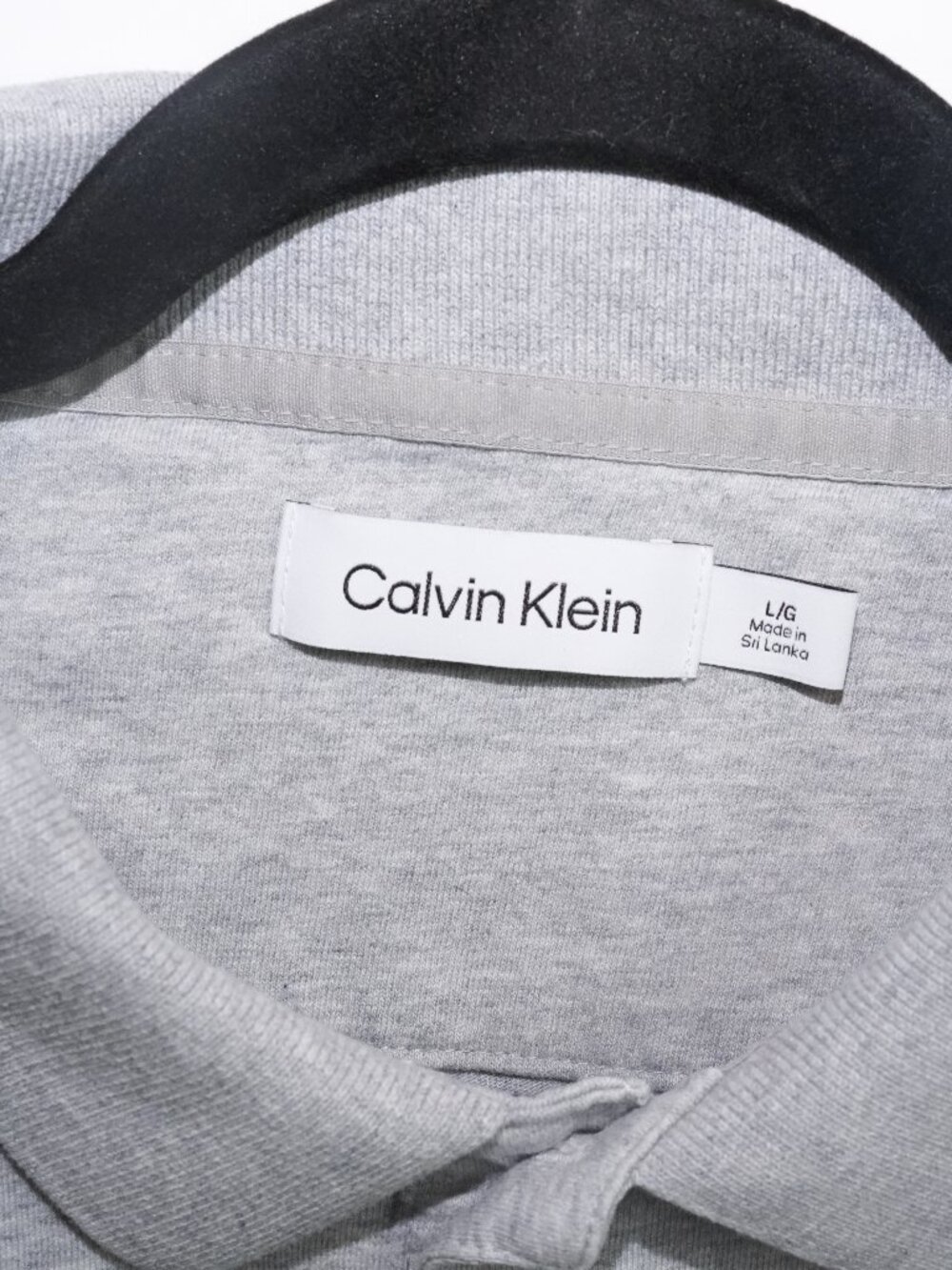 Calvin Klein Polo Shirt Heather Gray Monogram L